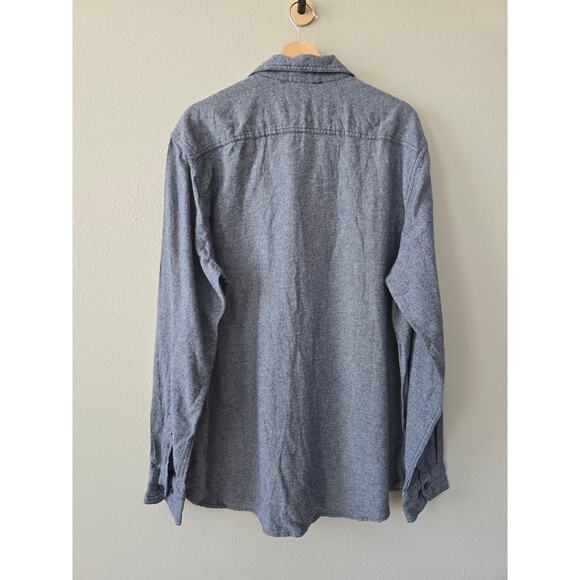 NWT Sonoma Supersoft Flannel Shirt Men's XL Blue Chambray Cozy Fall Staple Y2K - Picture 5 of 9
